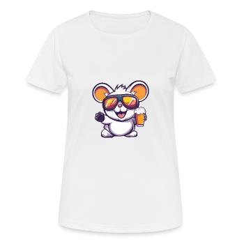 Bière après-ski Mouse - T-shirt respirant Femme - blanc - Devant - AI Model Female 172 dark (172cm)