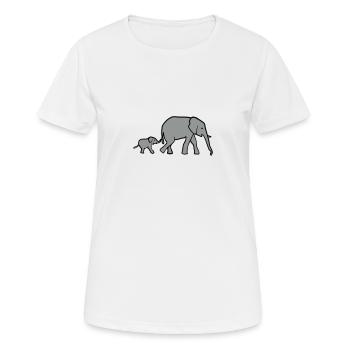 Elefant, Elefanten - Frauen T-Shirt atmungsaktiv - Weiß - Vorne - AI Model Female 172 dark (172cm)