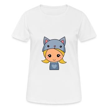 Kawaii Chibi Vêtements Kawaii Kawaii Sticker Manga - T-shirt respirant Femme - blanc - Devant - AI Model Female 172 dark (172cm)
