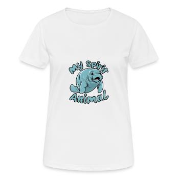 Dugong mein Spirit Animal ich liebe Manatees - Frauen T-Shirt atmungsaktiv - Weiß - Vorne - AI Model Female 172 dark (172cm)