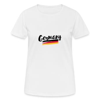 Drapeau de l’Allemagne – pavillon de l’Allemagne - T-shirt respirant Femme - blanc - Devant - AI Model Female 172 dark (172cm)