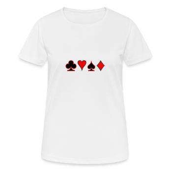 Poker Deck Dealer Trumpf Spielkarten Skat Canasta - Frauen T-Shirt atmungsaktiv - Weiß - Vorne - AI Model Female 172 dark (172cm)