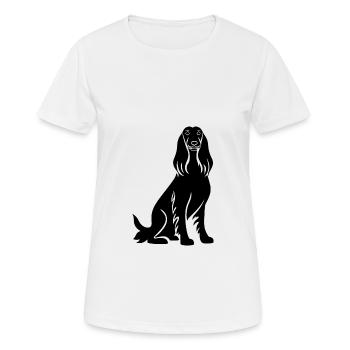 Chien courant afghan - T-shirt respirant Femme - blanc - Devant - AI Model Female 172 dark (172cm)