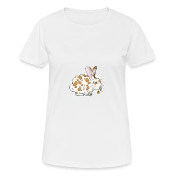 Lapin au pissenlit - T-shirt respirant Femme - blanc - Devant - AI Model Female 172 dark (172cm)