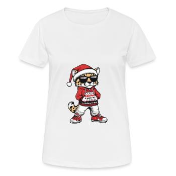 Noël guépard Noël laid - T-shirt respirant Femme - blanc - Devant - AI Model Female 172 dark (172cm)