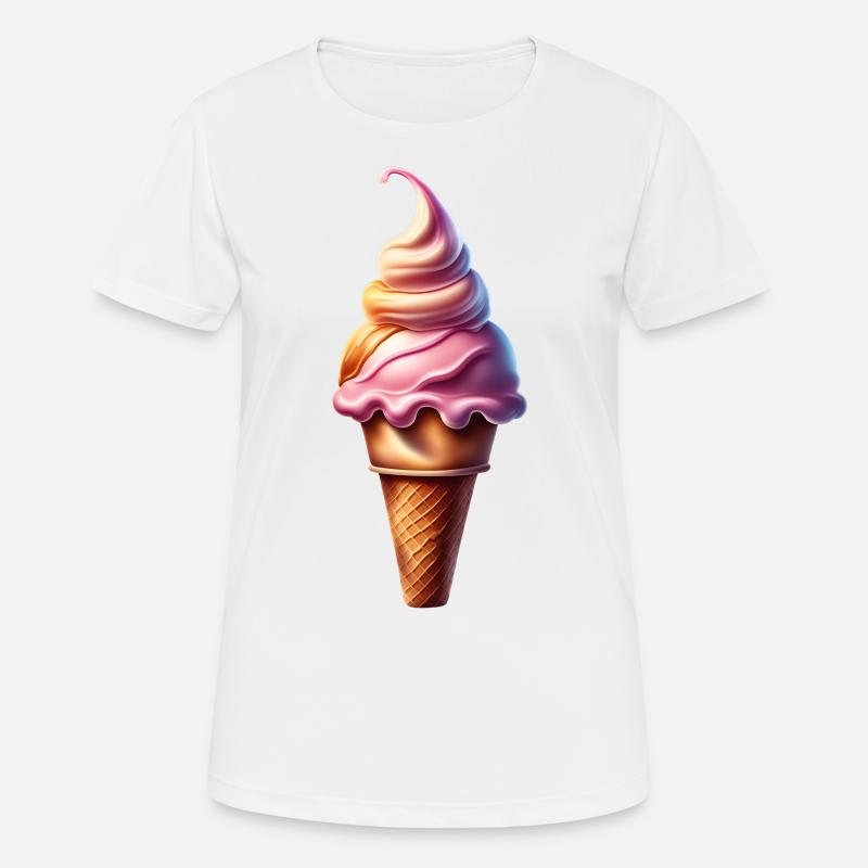 Cornet de glace mignon - T-shirt respirant Femme - blanc