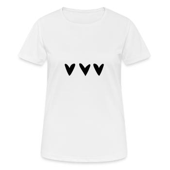 Herzen schwarz - Frauen T-Shirt atmungsaktiv - Weiß - Vorne - AI Model Female 172 dark (172cm)