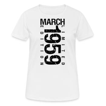 Anniversaire Mars 1959 Mars né en Mars - T-shirt respirant Femme - blanc - Devant - AI Model Female 172 dark (172cm)