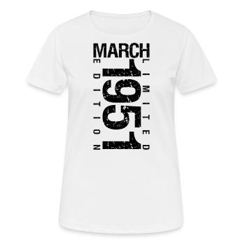 Anniversaire Mars 1951 Mars né en Mars - T-shirt respirant Femme - blanc - Devant - AI Model Female 172 dark (172cm)