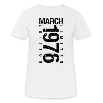 Anniversaire Mars 1976 Mars né en Mars - T-shirt respirant Femme - blanc - Devant - AI Model Female 172 dark (172cm)