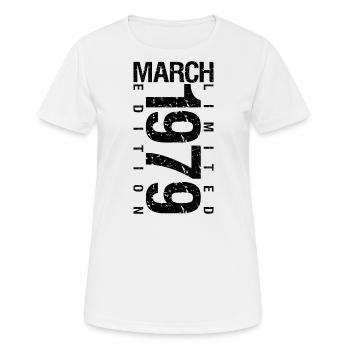 Anniversaire Mars 1979 Mars né en Mars - T-shirt respirant Femme - blanc - Devant - AI Model Female 172 dark (172cm)