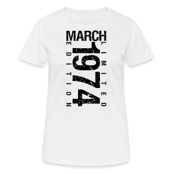 Anniversaire Mars 1974 Mars né en Mars - T-shirt respirant Femme - blanc - Devant - AI Model Female 172 dark (172cm)