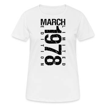 Anniversaire Mars 1978 Mars né en Mars - T-shirt respirant Femme - blanc - Devant - AI Model Female 172 dark (172cm)