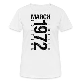 Anniversaire Mars 1972 Mars né en Mars - T-shirt respirant Femme - blanc - Devant - AI Model Female 172 dark (172cm)