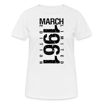 Anniversaire Mars 1961 Mars né en Mars - T-shirt respirant Femme - blanc - Devant - AI Model Female 172 dark (172cm)