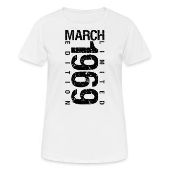 Anniversaire Mars 1969 Mars né en Mars - T-shirt respirant Femme - blanc - Devant - AI Model Female 172 dark (172cm)