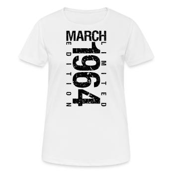 Anniversaire Mars 1964 Mars né en Mars - T-shirt respirant Femme - blanc - Devant - AI Model Female 172 dark (172cm)