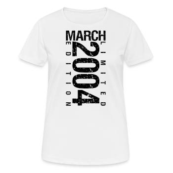 Anniversaire Mars 2004 Mars né en Mars - T-shirt respirant Femme - blanc - Devant - AI Model Female 172 dark (172cm)
