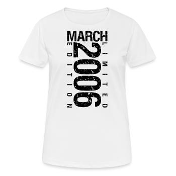 Anniversaire Mars 2006 Mars né en Mars - T-shirt respirant Femme - blanc - Devant - AI Model Female 172 dark (172cm)