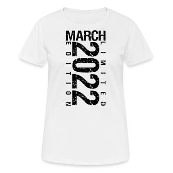 Anniversaire Mars 2022 Mars né en Mars - T-shirt respirant Femme - blanc - Devant - AI Model Female 172 dark (172cm)