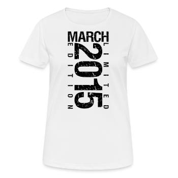 Anniversaire Mars 2015 Mars né en Mars - T-shirt respirant Femme - blanc - Devant - AI Model Female 172 dark (172cm)