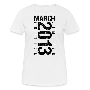 Anniversaire Mars 2013 Mars né en Mars - T-shirt respirant Femme - blanc - Devant - AI Model Female 172 dark (172cm)