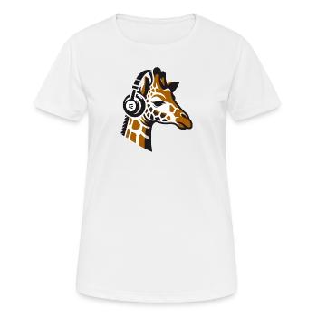 Giraffe with headphones - Women's Breathable T-Shirt - white - Front - AI Model Female 172 dark (172cm)