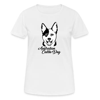 Chien de bétail australien - T-shirt respirant Femme - blanc - Devant - AI Model Female 172 dark (172cm)