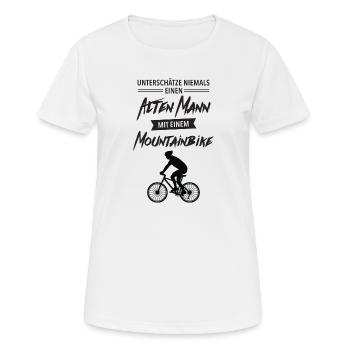 Alter Mann Mit Mountainbike - MTB Spruch Geschenk - Women's Breathable T-Shirt - white - Front - AI Model Female 172 dark (172cm)