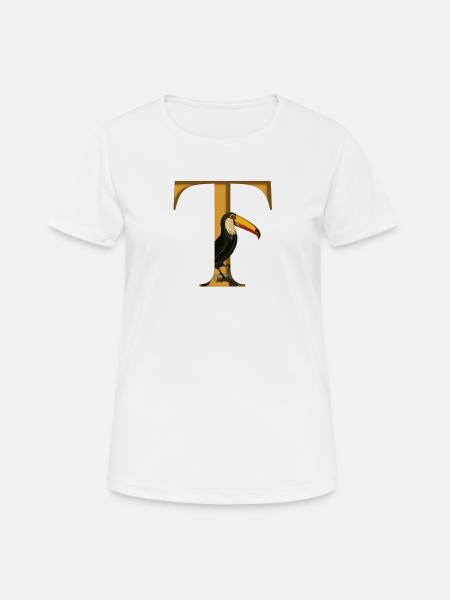 Letter T, Toucan - Women's Breathable T-Shirt - white