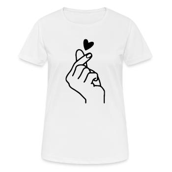la main du cœur - T-shirt respirant Femme - blanc - Devant - AI Model Female 172 dark (172cm)