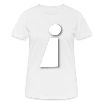 Point d’exclamation dans l’autre sens - T-shirt respirant Femme - blanc - Devant - AI Model Female 172 dark (172cm)