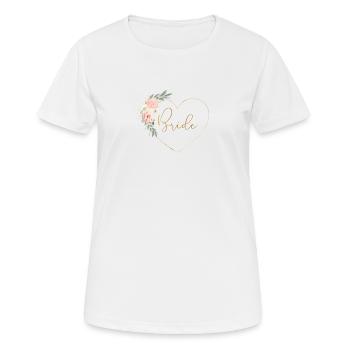 Team Bride ! Heart, flowers, customizable - Women's Breathable T-Shirt - white - Front - AI Model Female 172 dark (172cm)