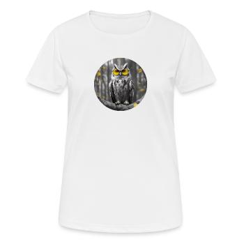 Cool owl sees it all - Women's Breathable T-Shirt - white - Front - AI Model Female 172 dark (172cm)