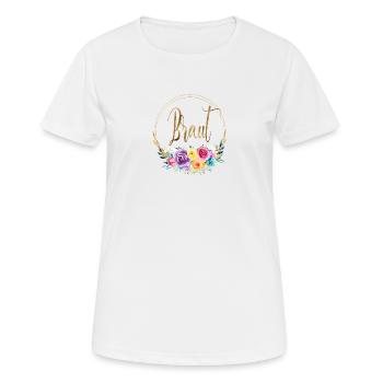 TEAM BRAUT! Rosen Kranz personalisierbar - Frauen T-Shirt atmungsaktiv - Weiß - Vorne - AI Model Female 172 dark (172cm)