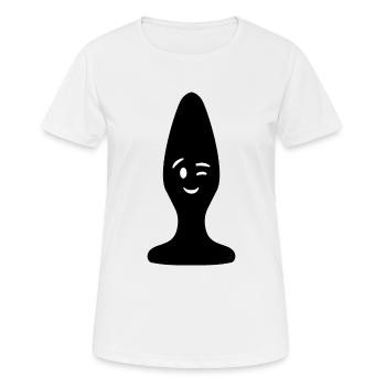 Plug Anal Butt Sex Toy Love - Women's Breathable T-Shirt - white - Front - AI Model Female 172 dark (172cm)