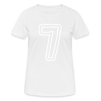 7 Symbole numérique - T-shirt respirant Femme - blanc - Devant - AI Model Female 172 dark (172cm)