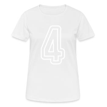 Symbole à 4 chiffres - T-shirt respirant Femme - blanc - Devant - AI Model Female 172 dark (172cm)