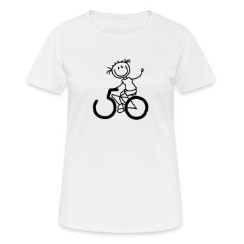 Radelnd durch den 50er - Frauen T-Shirt atmungsaktiv - Weiß - Vorne - AI Model Female 172 dark (172cm)