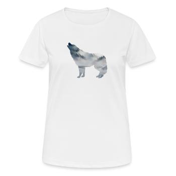 Wolf Silhouette - Frauen T-Shirt atmungsaktiv - Weiß - Vorne - AI Model Female 172 dark (172cm)
