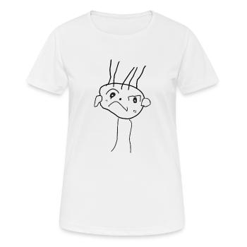 Einfache Strichzeichnung - Gesicht - Herbert - Frauen T-Shirt atmungsaktiv - Weiß - Vorne - AI Model Female 172 dark (172cm)