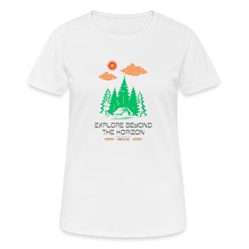 Explore Beyond the Horizon - Women's Breathable T-Shirt - white - Front - AI Model Female 172 dark (172cm)