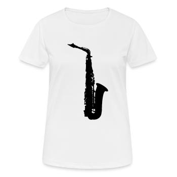 Saxophon - Frauen T-Shirt atmungsaktiv - Weiß - Vorne - AI Model Female 172 dark (172cm)