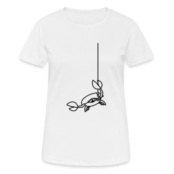 Lustige Krabbe schneidet Angelschnur mit Klaue - Frauen T-Shirt atmungsaktiv - Weiß - Vorne - AI Model Female 172 dark (172cm)