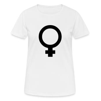 Weiblich Symbol - Frauen T-Shirt atmungsaktiv - Weiß - Vorne - AI Model Female 172 dark (172cm)