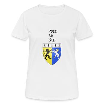 Wappen Penn Bett - Frauen T-Shirt atmungsaktiv - Weiß - Vorne - AI Model Female 172 dark (172cm)
