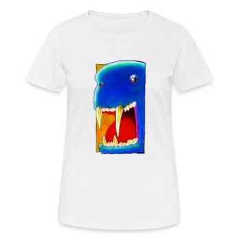 BLUe - Frauen T-Shirt atmungsaktiv - Weiß - Vorne - AI Model Female 172 dark (172cm)