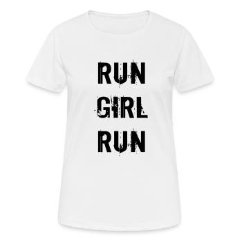 Run Girl Run - Frauen T-Shirt atmungsaktiv - Weiß - Vorne - AI Model Female 172 dark (172cm)