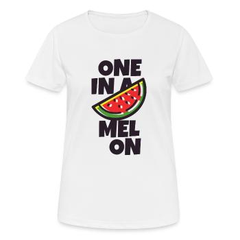 Einer in einer Melone - Frauen T-Shirt atmungsaktiv - Weiß - Vorne - AI Model Female 172 dark (172cm)