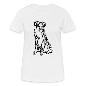 Australian Shepherd - Frauen T-Shirt atmungsaktiv - Weiß - Vorne - AI Model Female 172 dark (172cm)